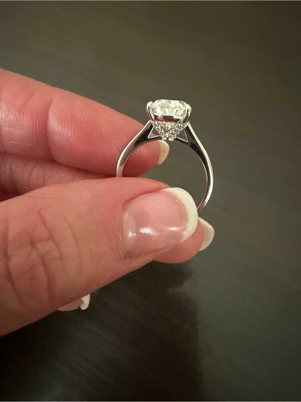 Pear-Shaped Moissanite Solitaire Engagement Ring 3 carats, sz 7, Sterling Silver - Picture 8 of 8